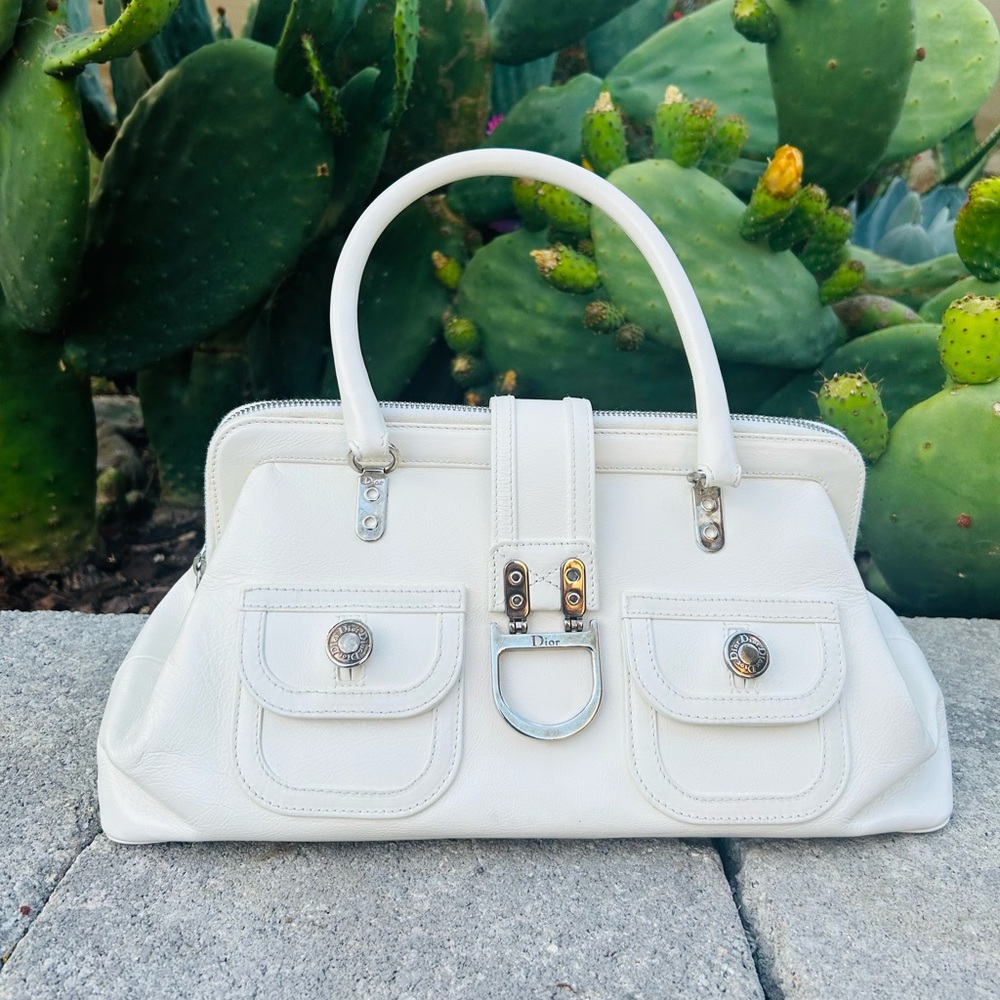 Dior White Leather Satchel